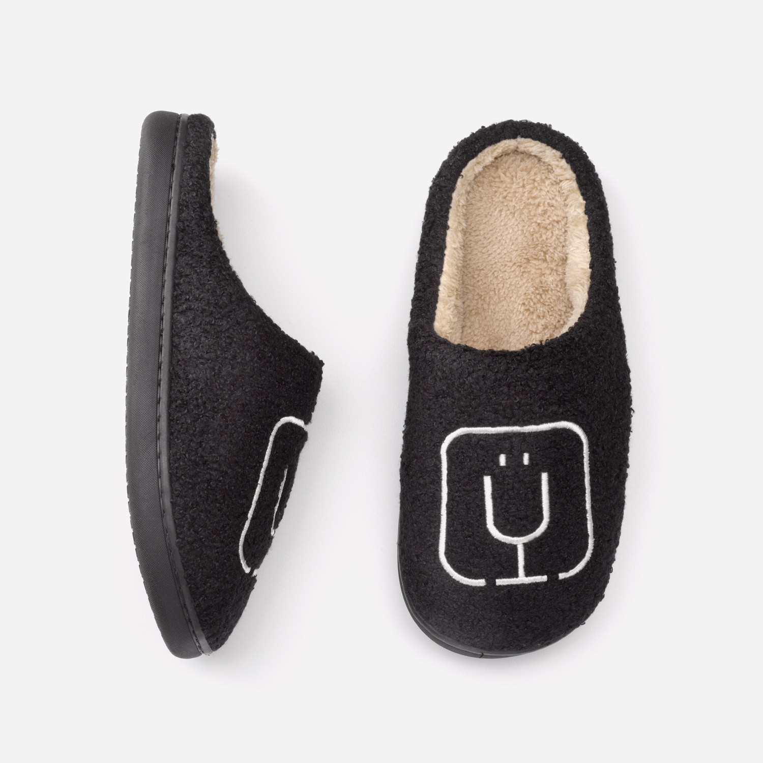 brumate-fuzzy-slippers-black-j5 apparel-slippers-above.png